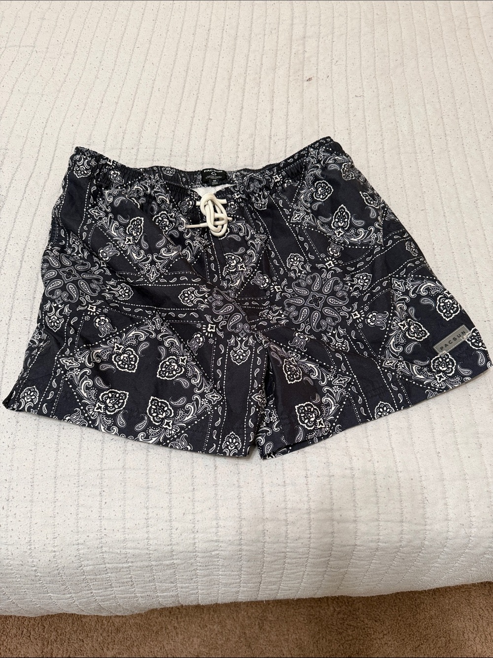 PacSun swim Blue Paisley Drawstring